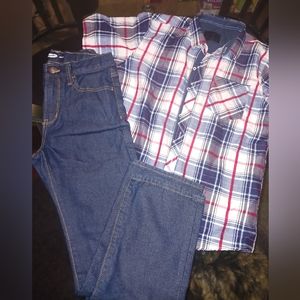 Old navy jeans and a shirt bundle